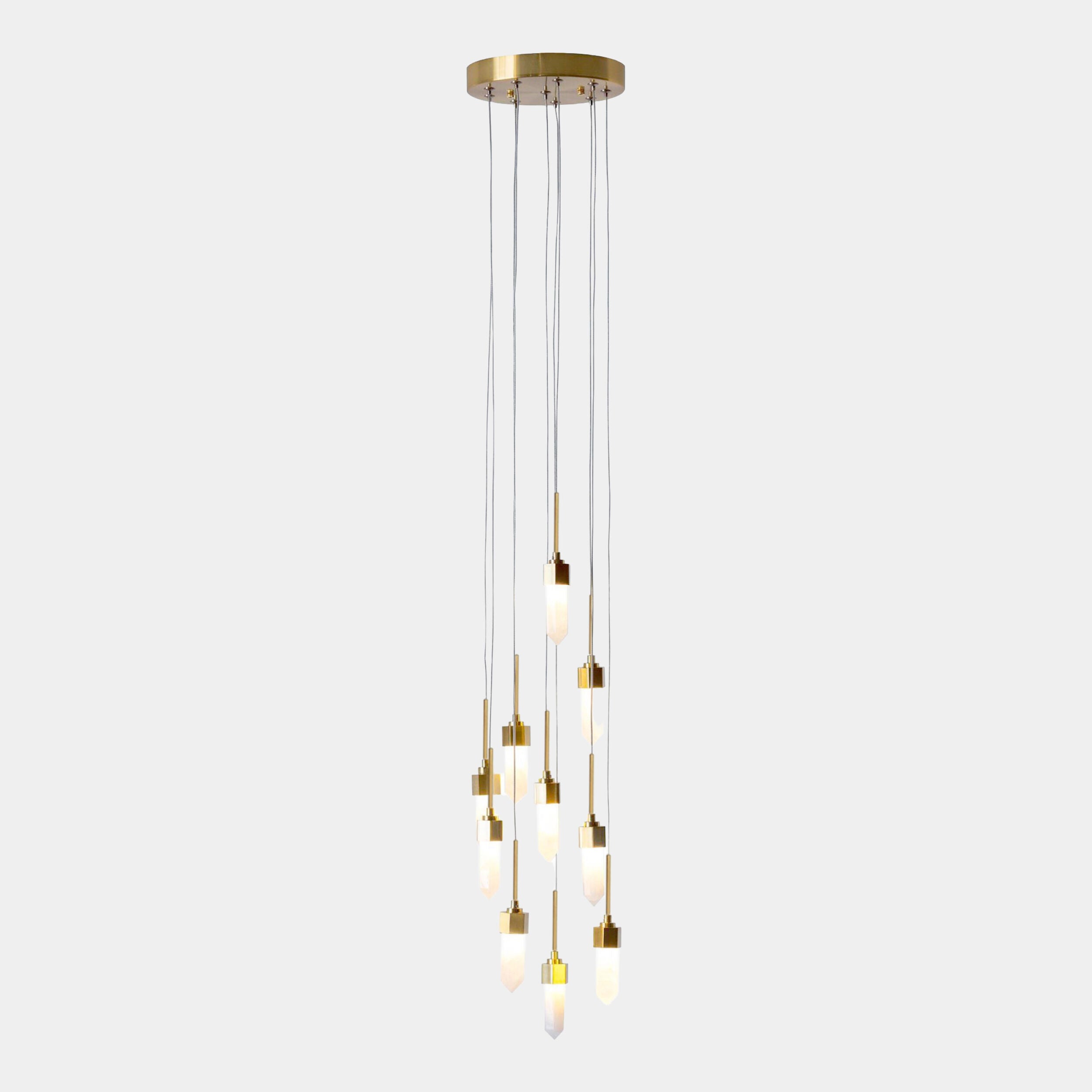 Leo Pendant-10 Drop Round-Satin Brass