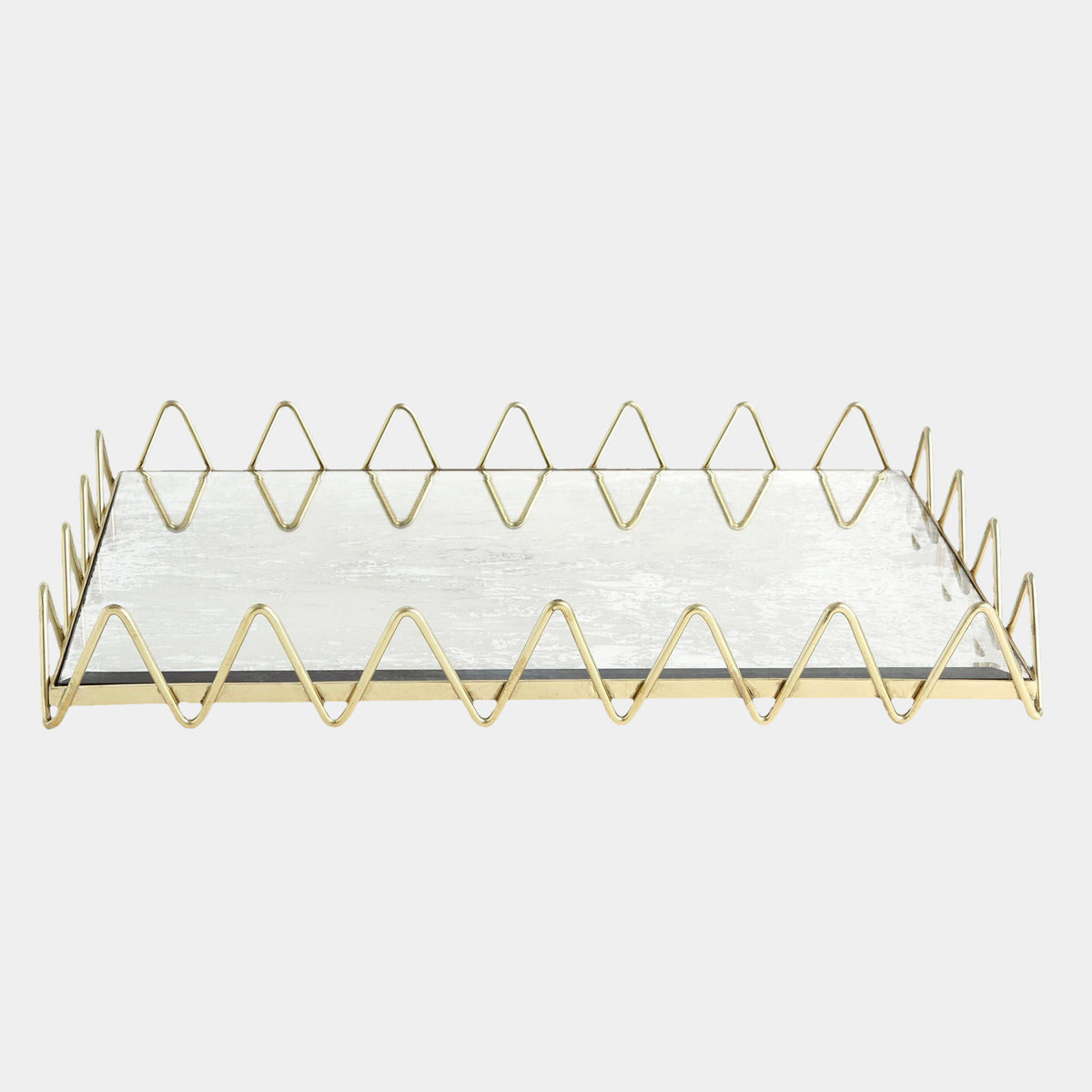 Ric Rac Tray-Gold w/Antique Mirror