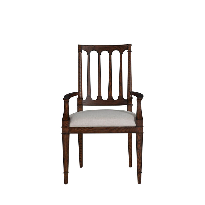 Mathis Dining Arm Chair - Rustic Antique Oak