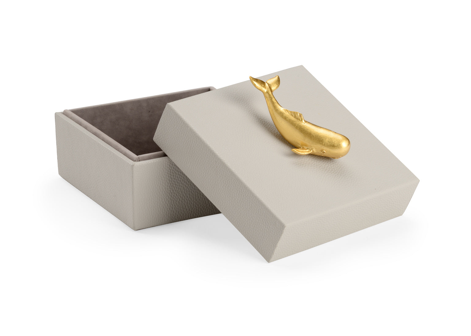 Whale Handle Box - Gray in 7 / Leather - Chelsea House