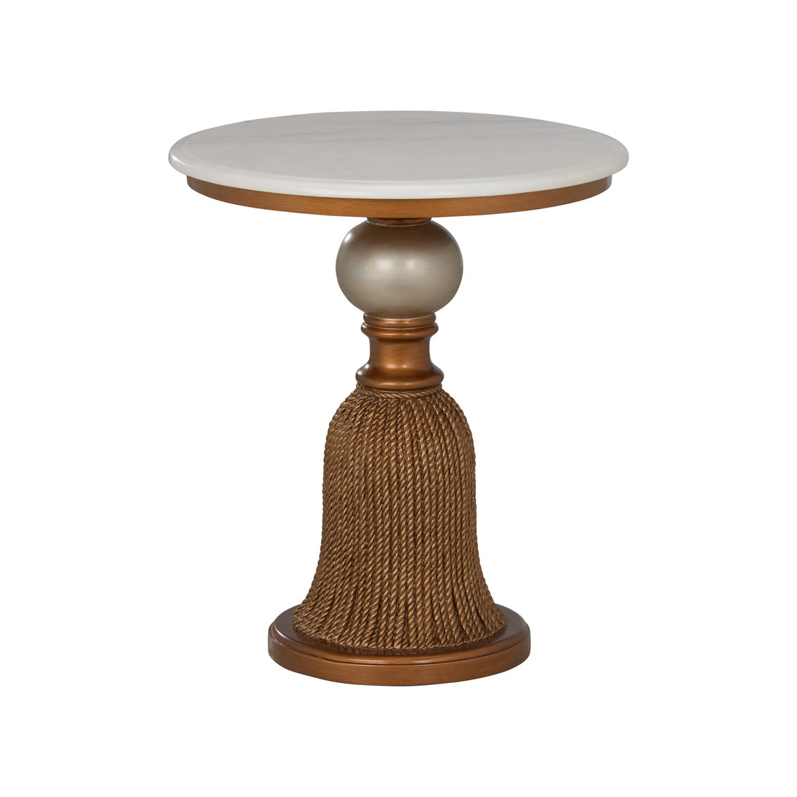 Tassel Side Table- Silver & Gold in 25 / Marble - Chelsea House