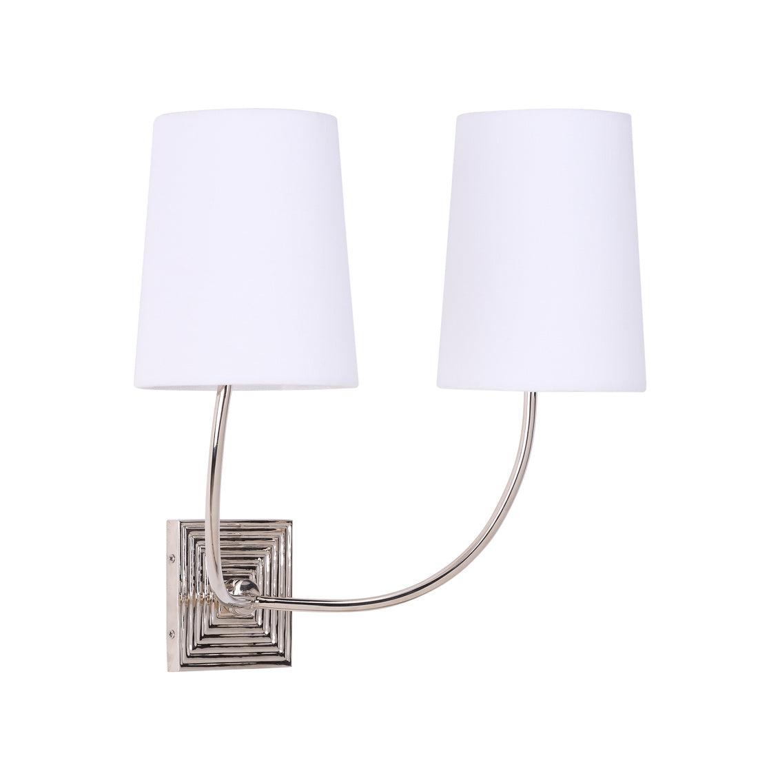 Grooves Double Arm Sconce - Polished Nickel