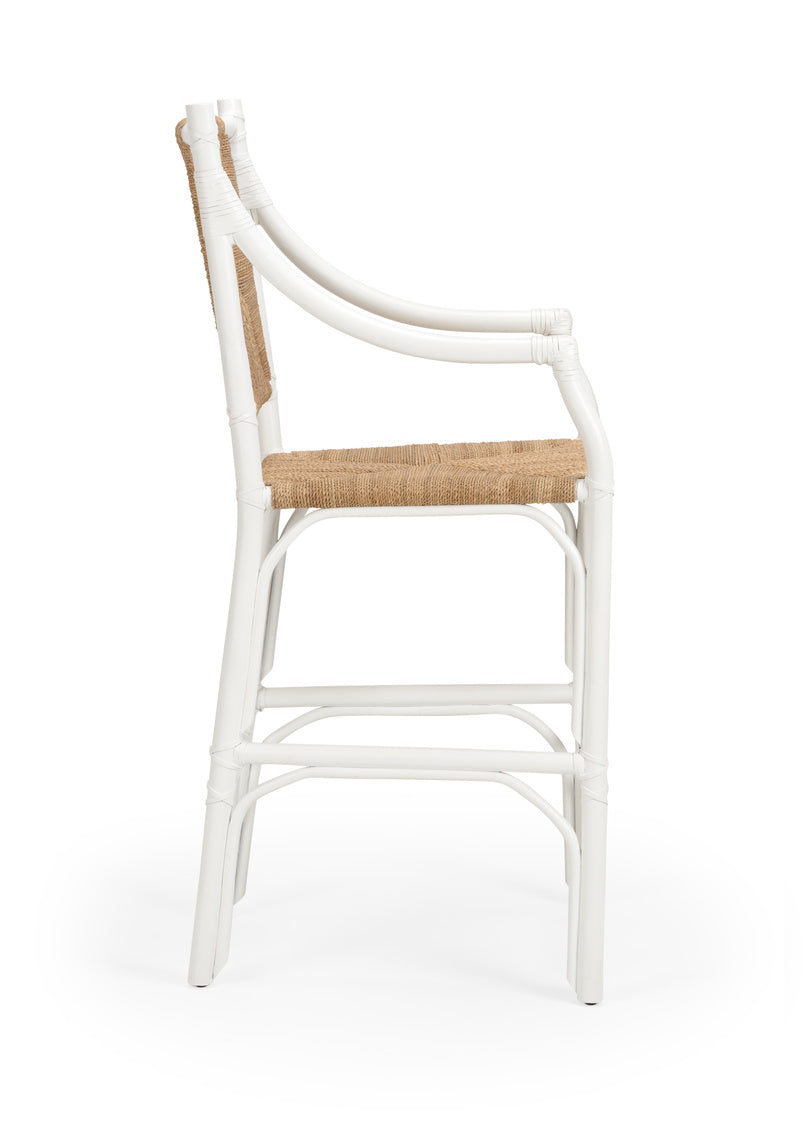 Mecklenburg Barstool - White in 48.5 / Rattan - Chelsea House
