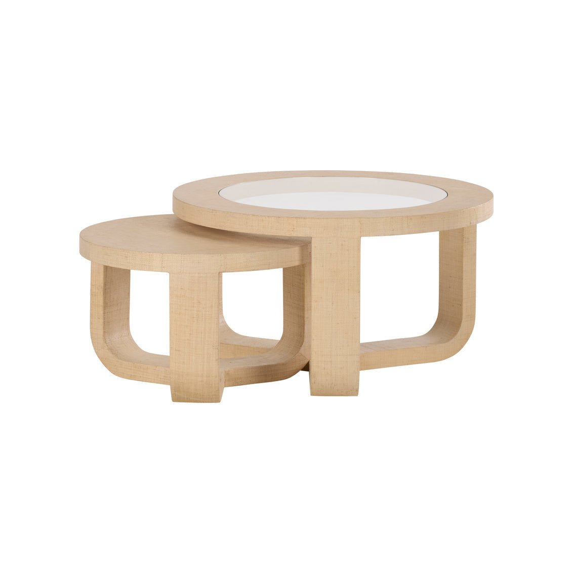 Tilda Nesting Tables in Cream/Clear / Saguran - Chelsea House