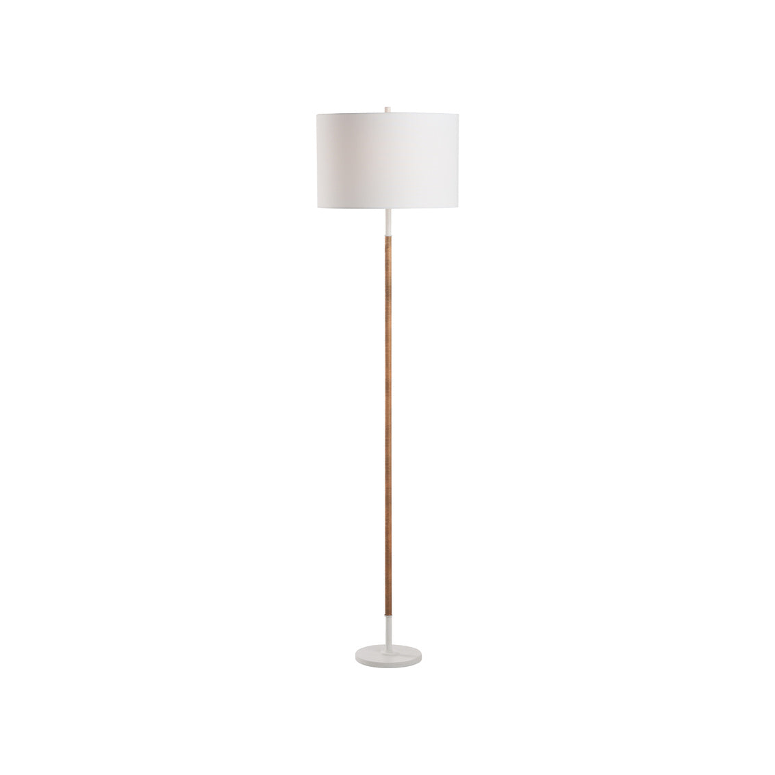 Amelia Rattan Floor Lamp - Matte White