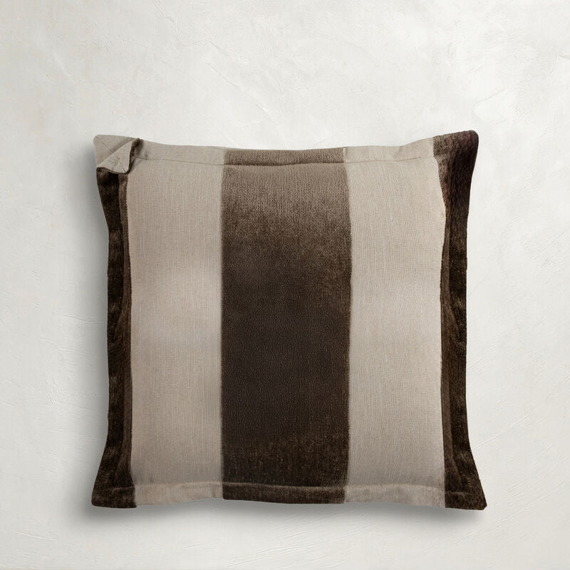 Wide Stripe Chenille Taupe Poly 20x20