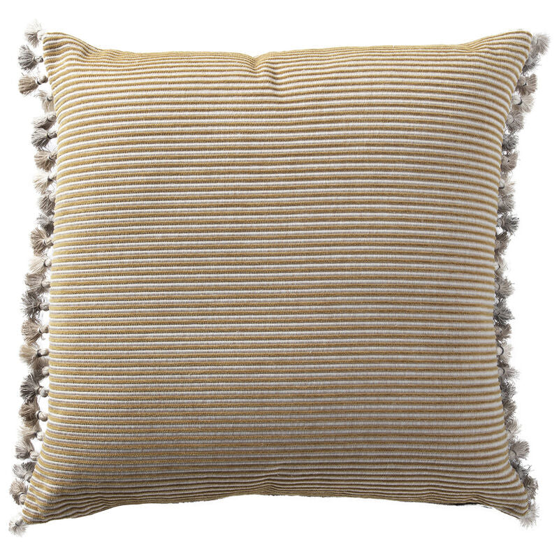 Textured Stripe Mustard Feather 18x18