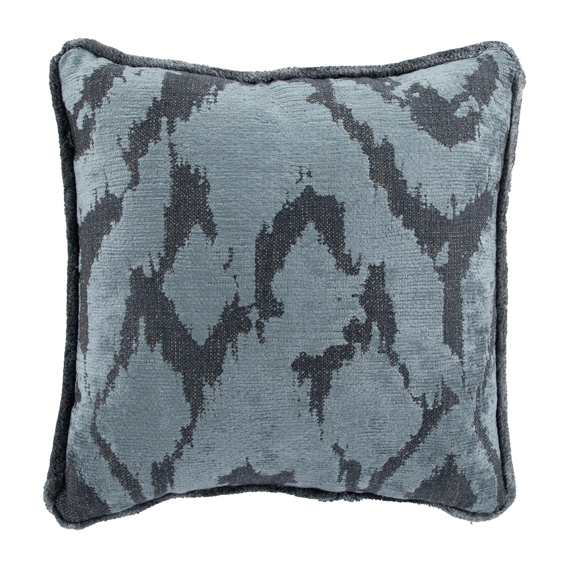 Henley Indigo Caterpillar Fringe Feather 18x18