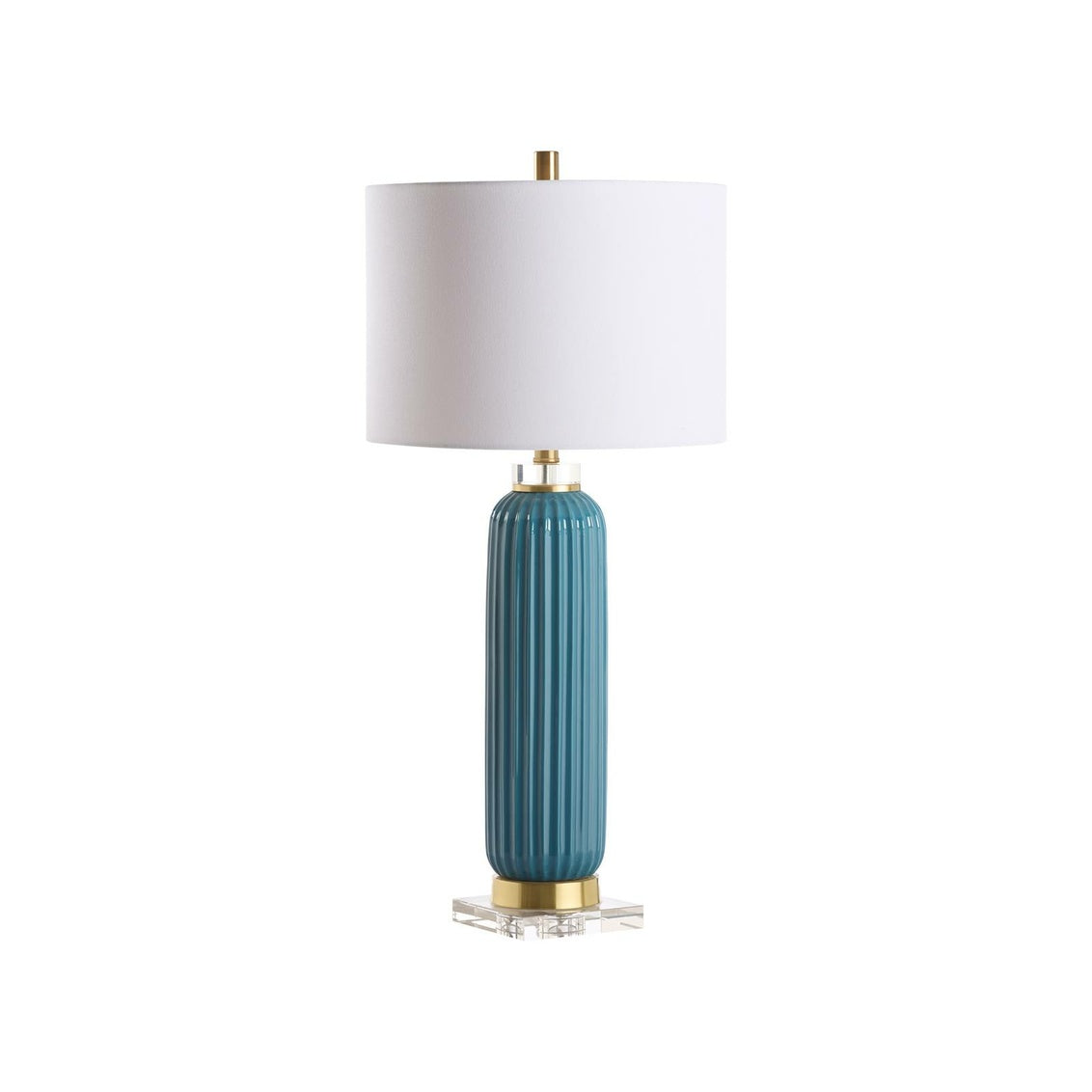Samuel Ceramic Lamp - Blue in Blue Green Glaze / Ceramic/Porcelain - Chelsea House