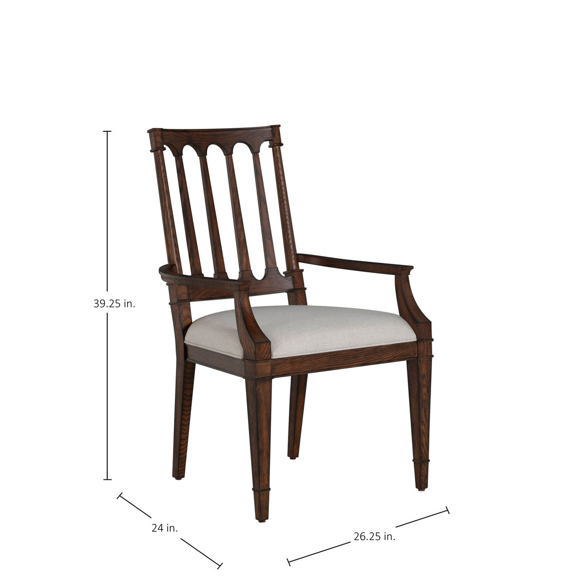 Mathis Dining Arm Chair - Rustic Antique Oak