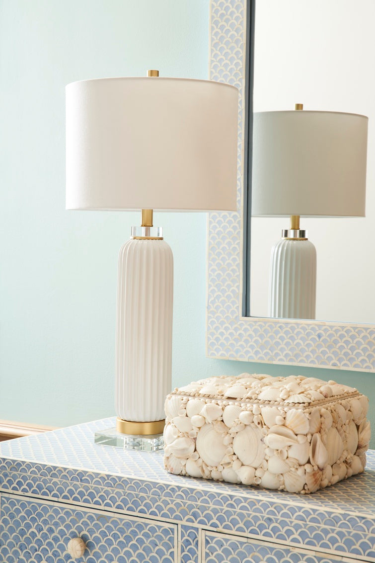 Crown Mirror - Blue in 47.5 / Bone - Chelsea House