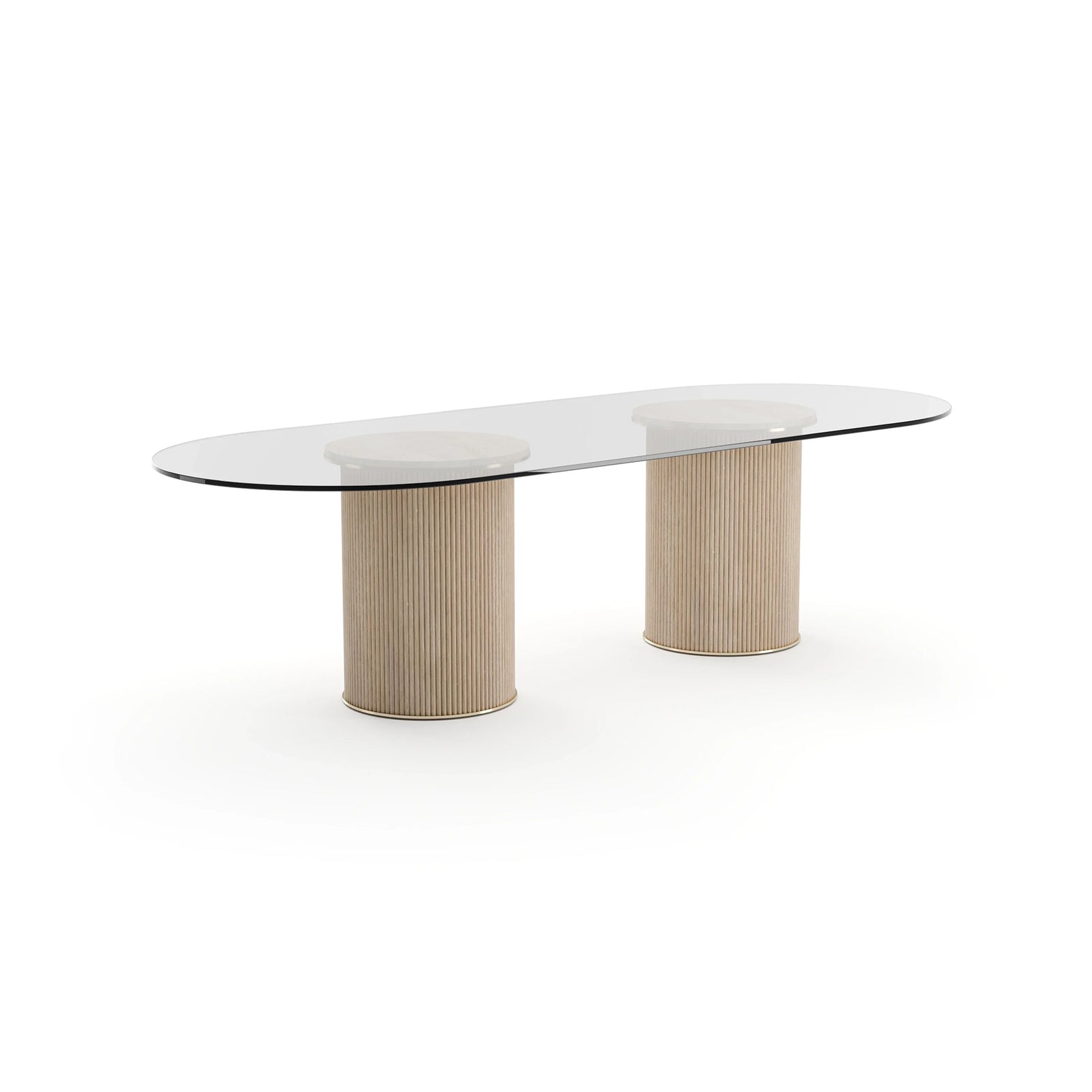 Rhythm Oval Glass Top Dining Table