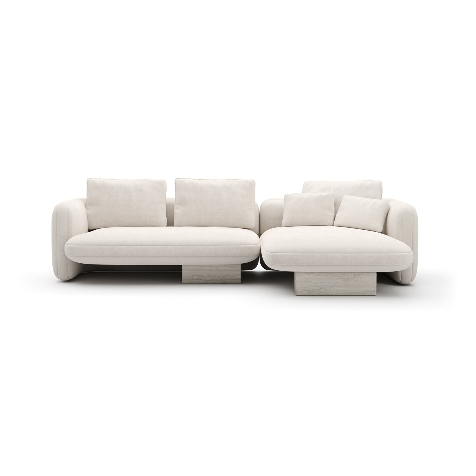 Overlap Right Chaise Sec Small Ecru