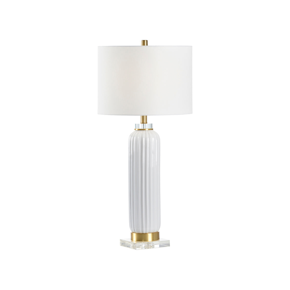 Samuel Ceramic Lamp - White in 31 / Ceramic/Porcelain - Chelsea House