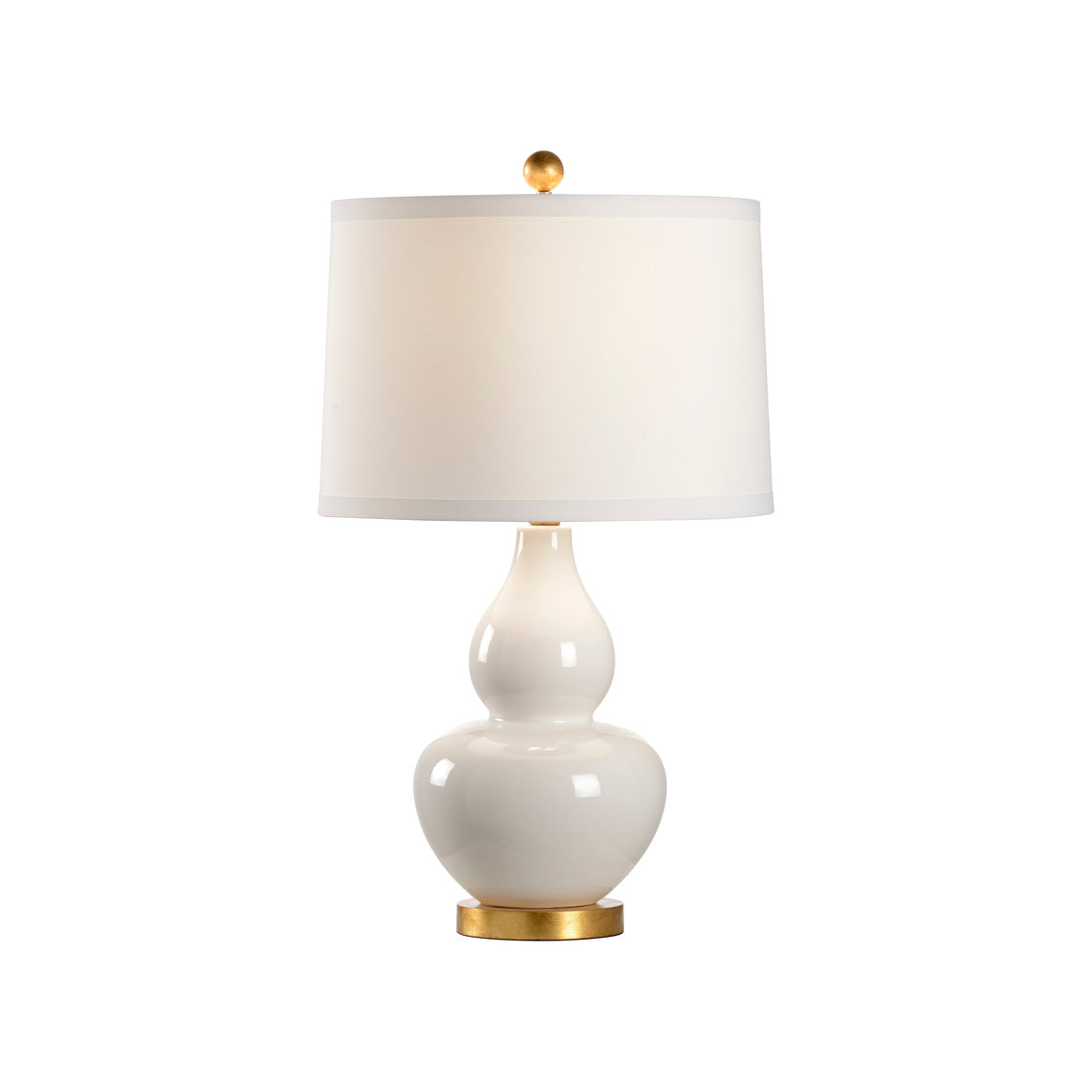Gourd Lamp - White in White Glaze / Ceramic/Porcelain - Chelsea House