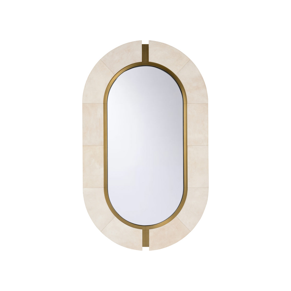 Magnus Mirror in Natural White/Antique Brass / Leather - Chelsea House