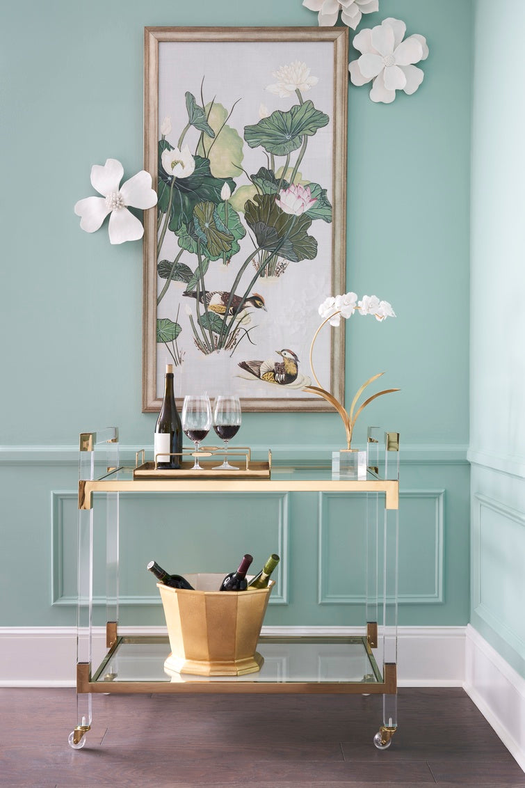 Acrylic Bar Cart - Brass in 34.5 / Acrylic - Chelsea House