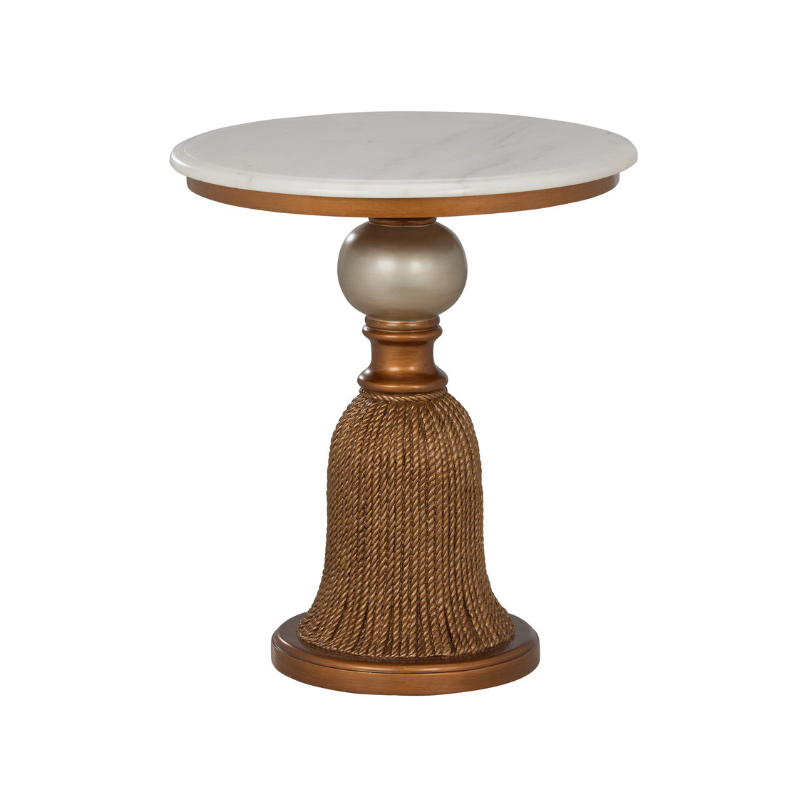 Tassel Side Table- Silver & Gold in 25 / Marble - Chelsea House