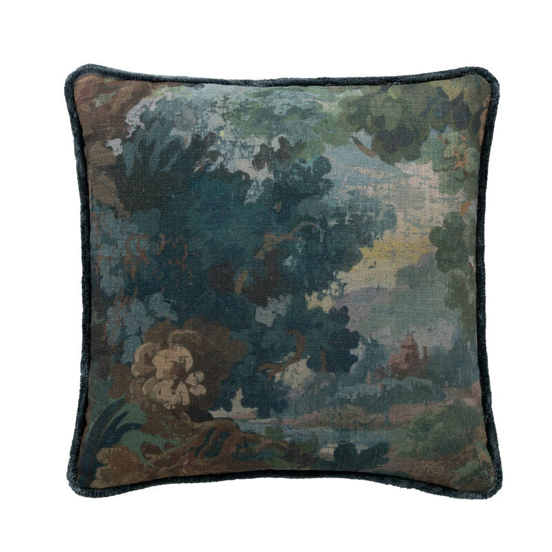 Tapestry Blue Feather 22x22