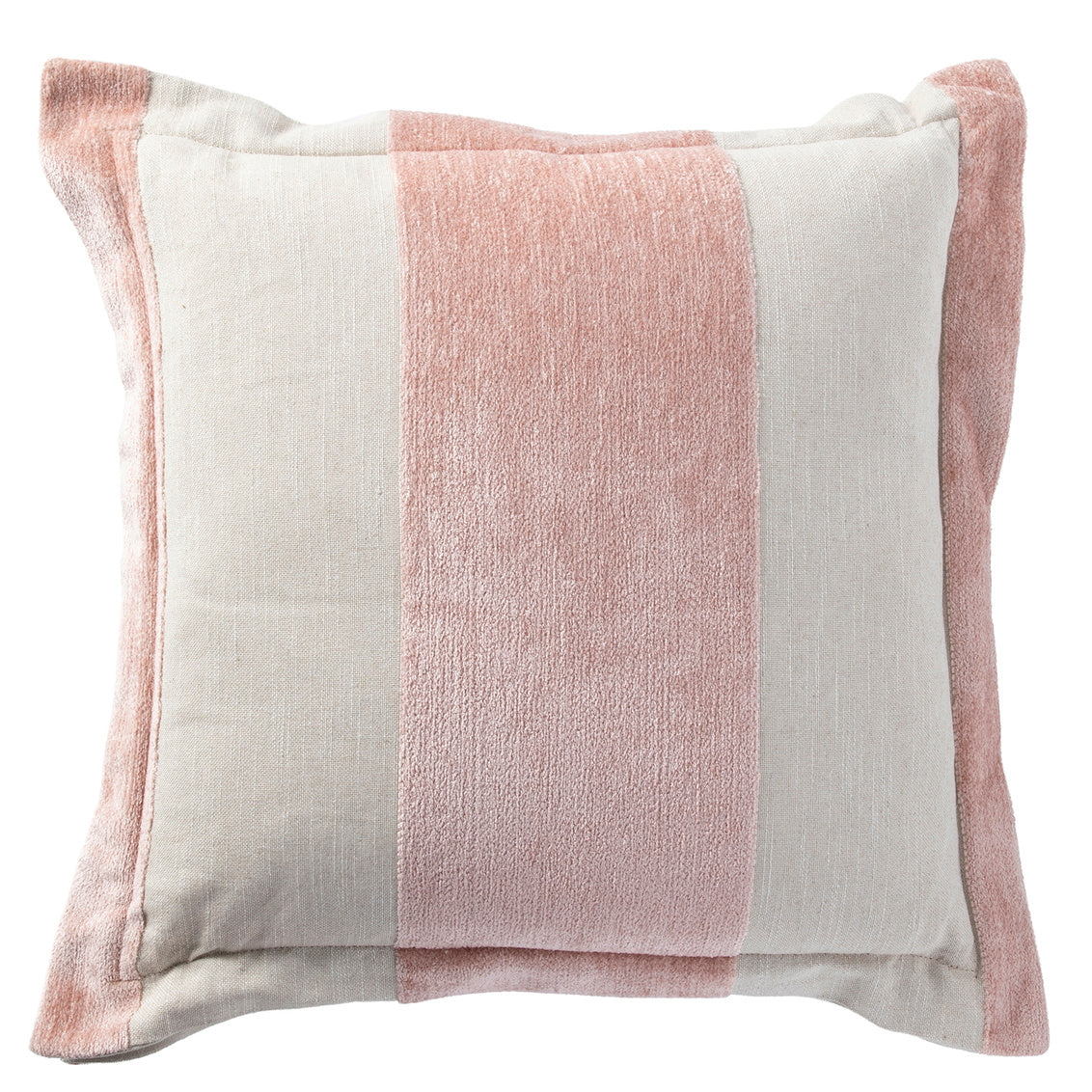 Wide Stripe Chenille Blush Poly 24x24