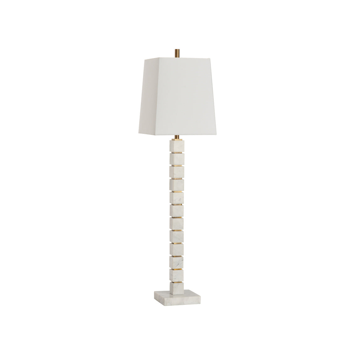 Astor Buffet Lamp Aged Brass & White Marble