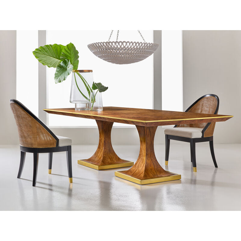 Burl Oak Double Pedestal Dining Table