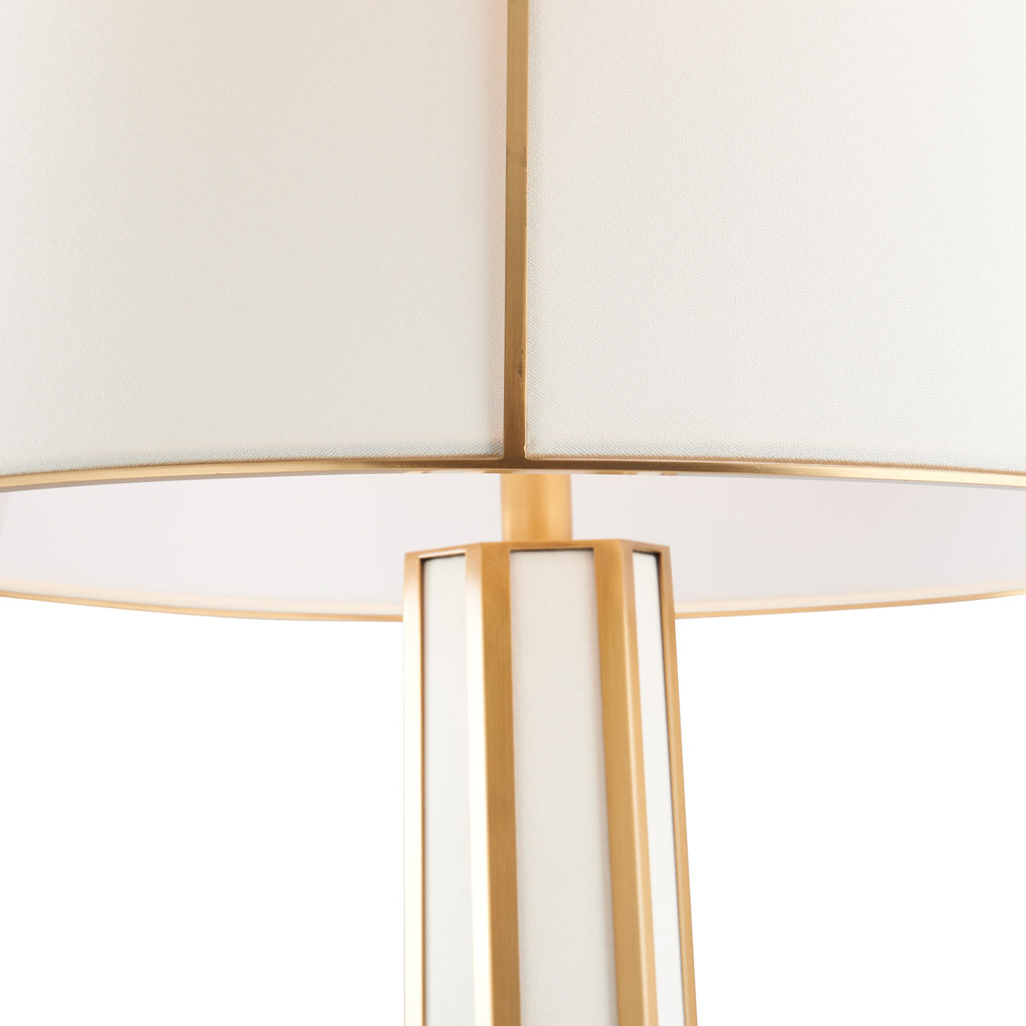 Caroline Floor Lamp in Cream/Antique Brass / Fabric - Chelsea House