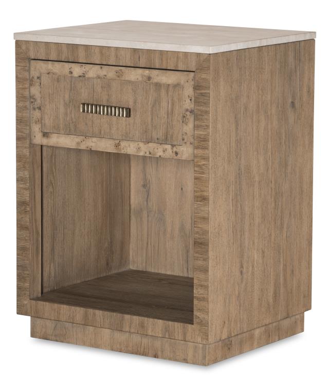 Monterey Single Drawer Nightstand W/Travertine - Hawthorne Light