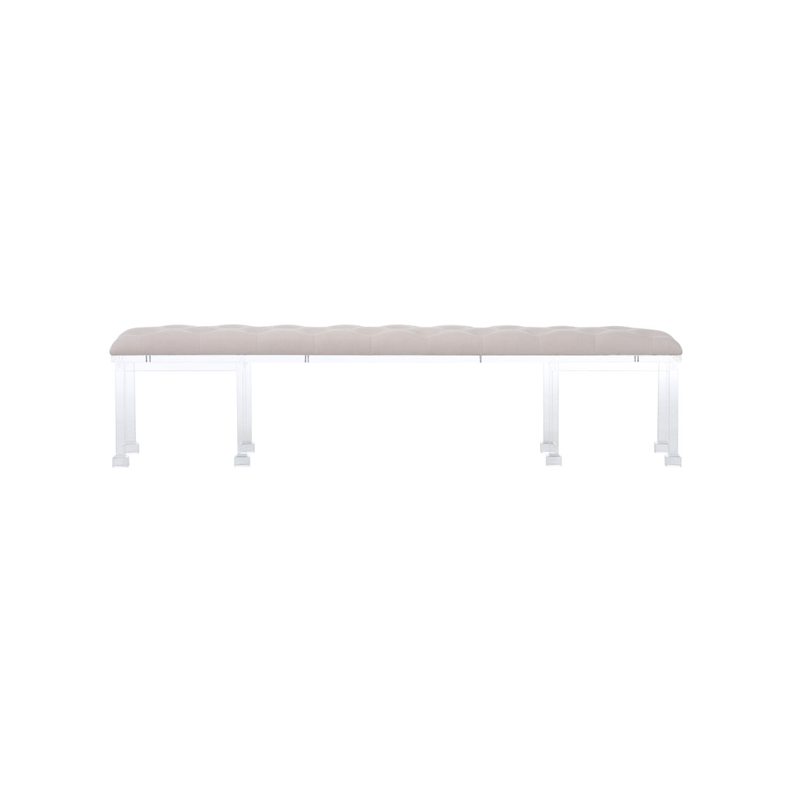 Long Acrylic Bench in Clear/Natural / Acrylic - Chelsea House