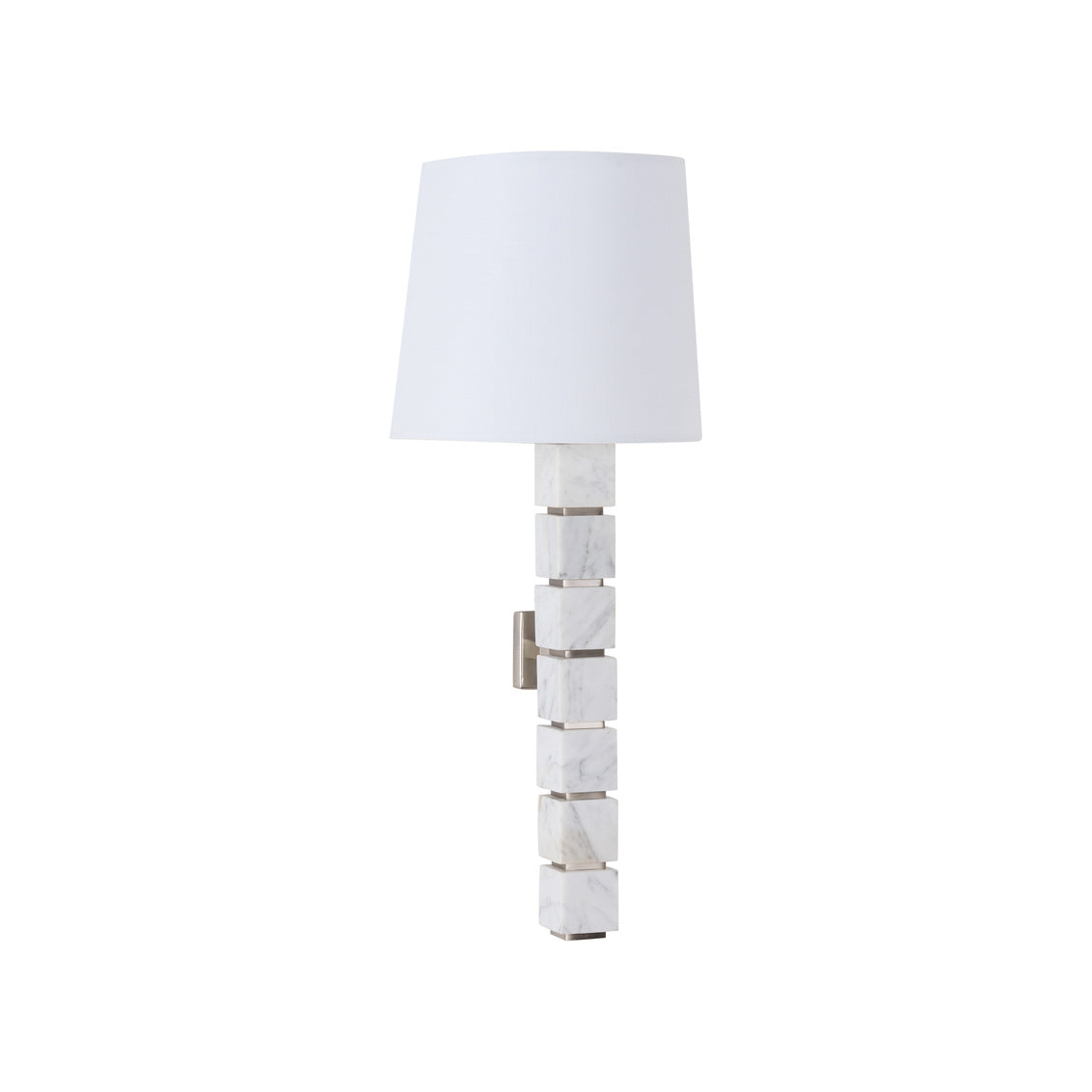Astor Sconce Satin Nickel & White Marble