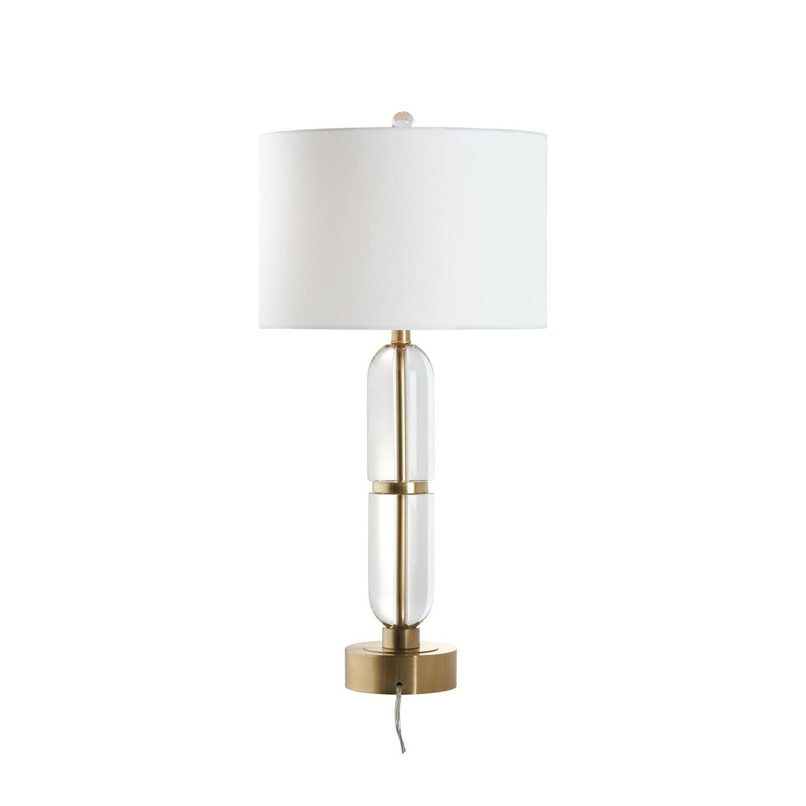 Flynn Table Lamp in Clear/Brushed Brass / Crystal - Chelsea House