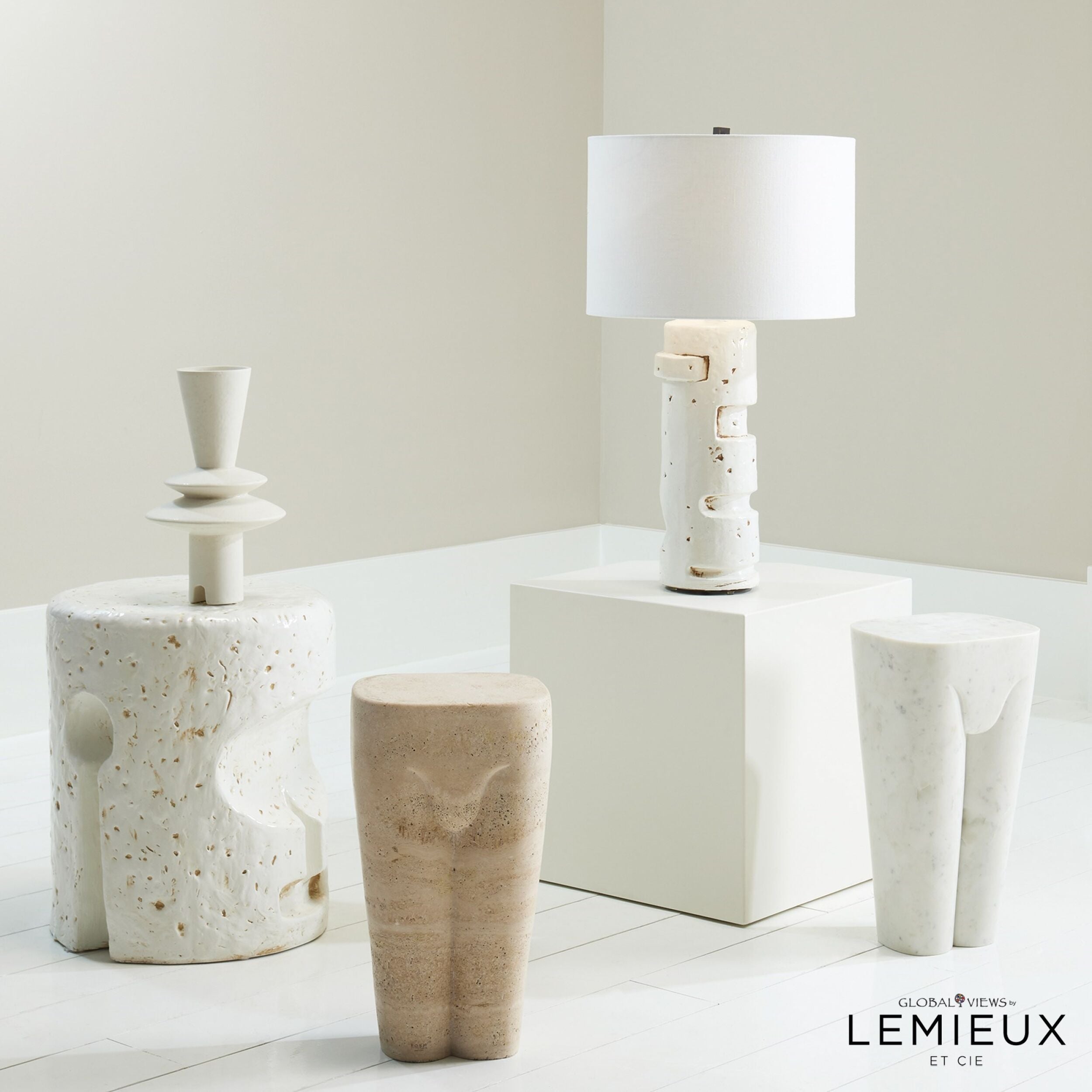 Adelyn Geometric Vase-White