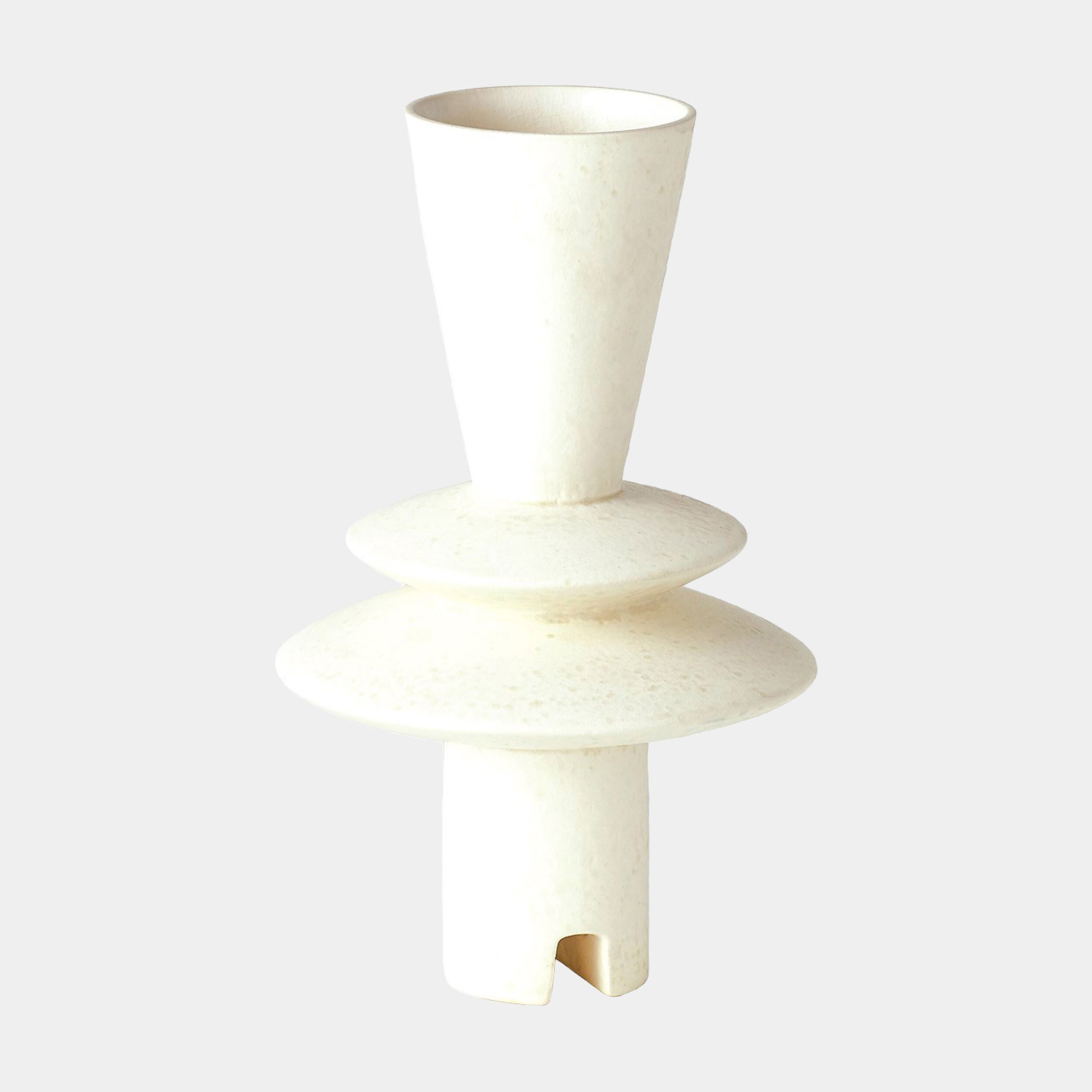 Adelyn Geometric Vase-White