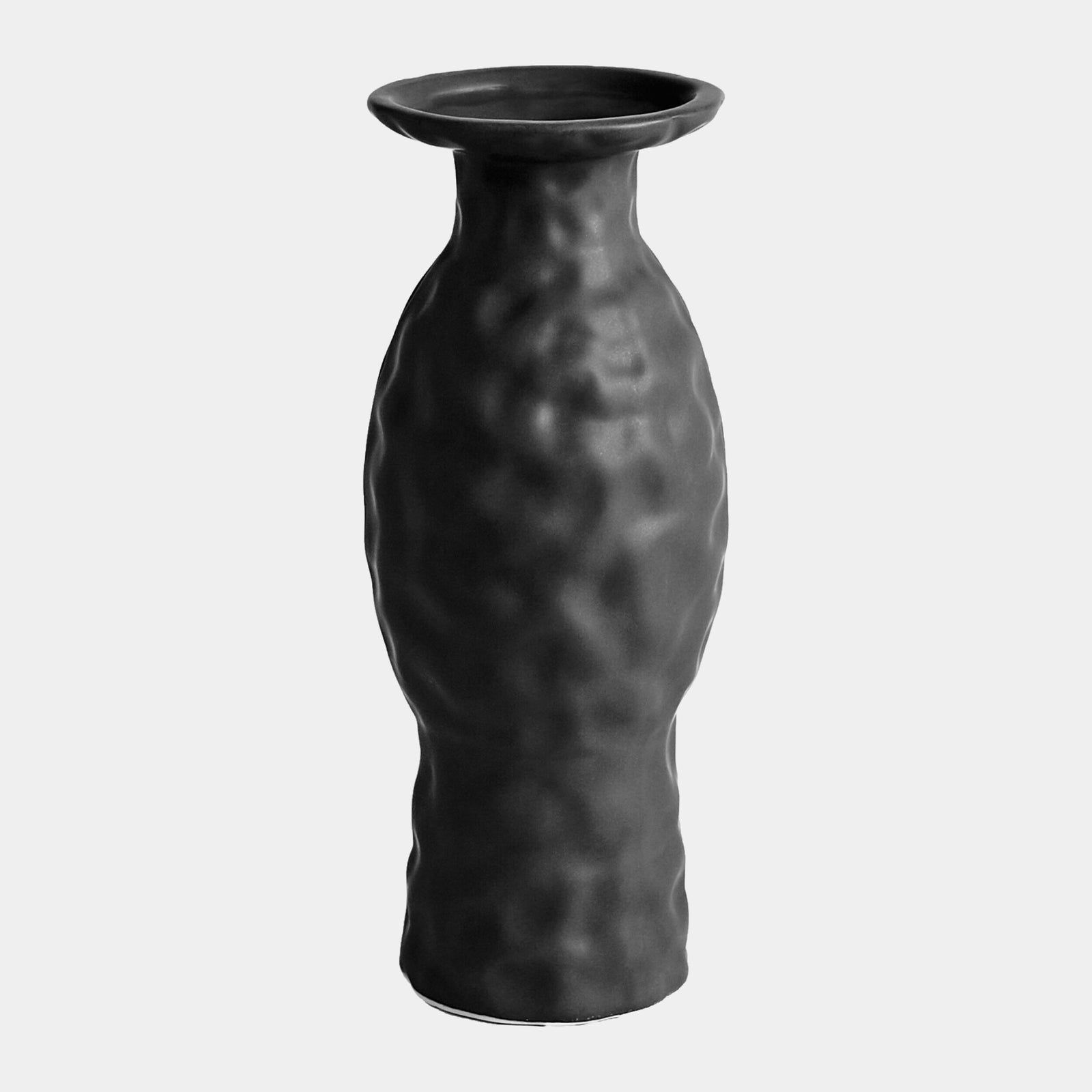 Volcanic Wide Lip Vase-Black Volcano
