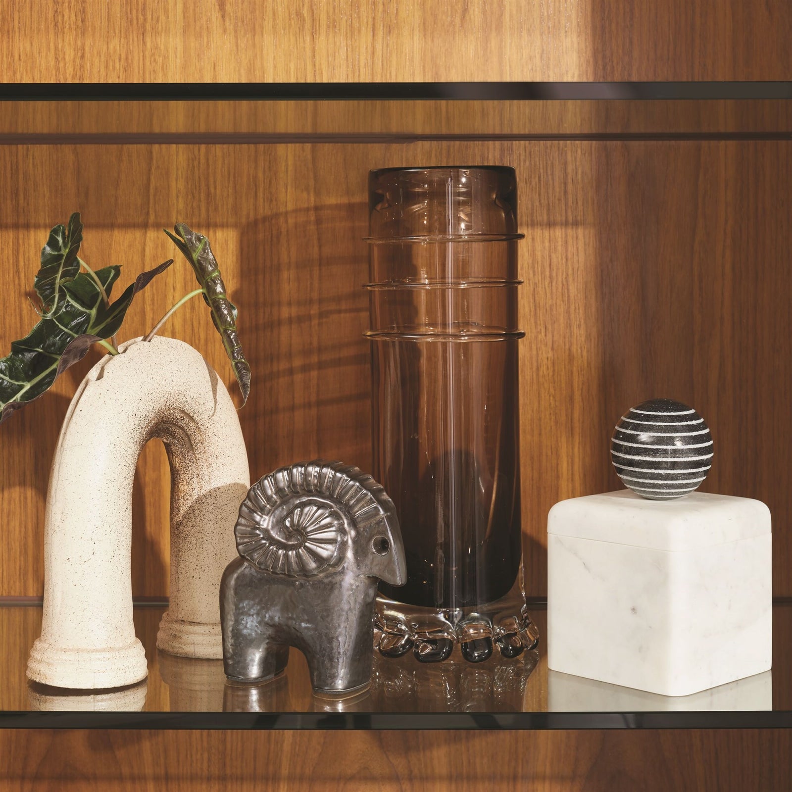 Verre Lisse Vase-Dore