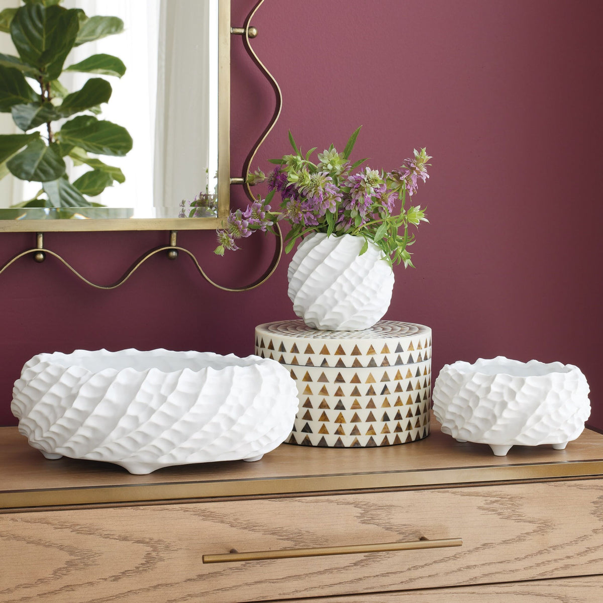 Cadoret Vase-Matte White
