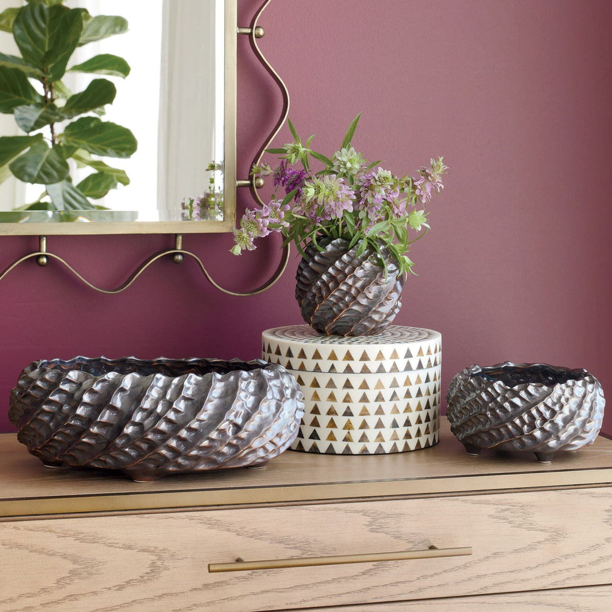 Cadoret Vase-Matte Antique Bronze