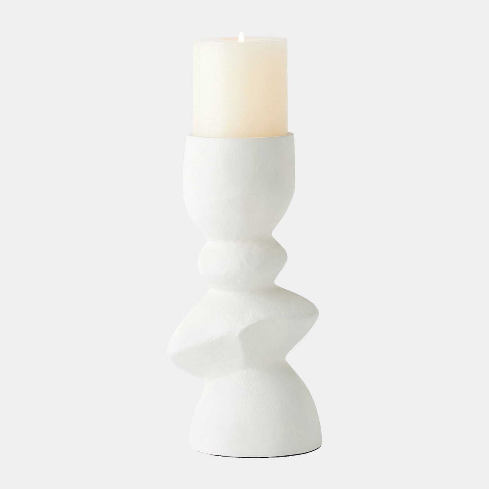 Pradier Candle Holder-White-Med
