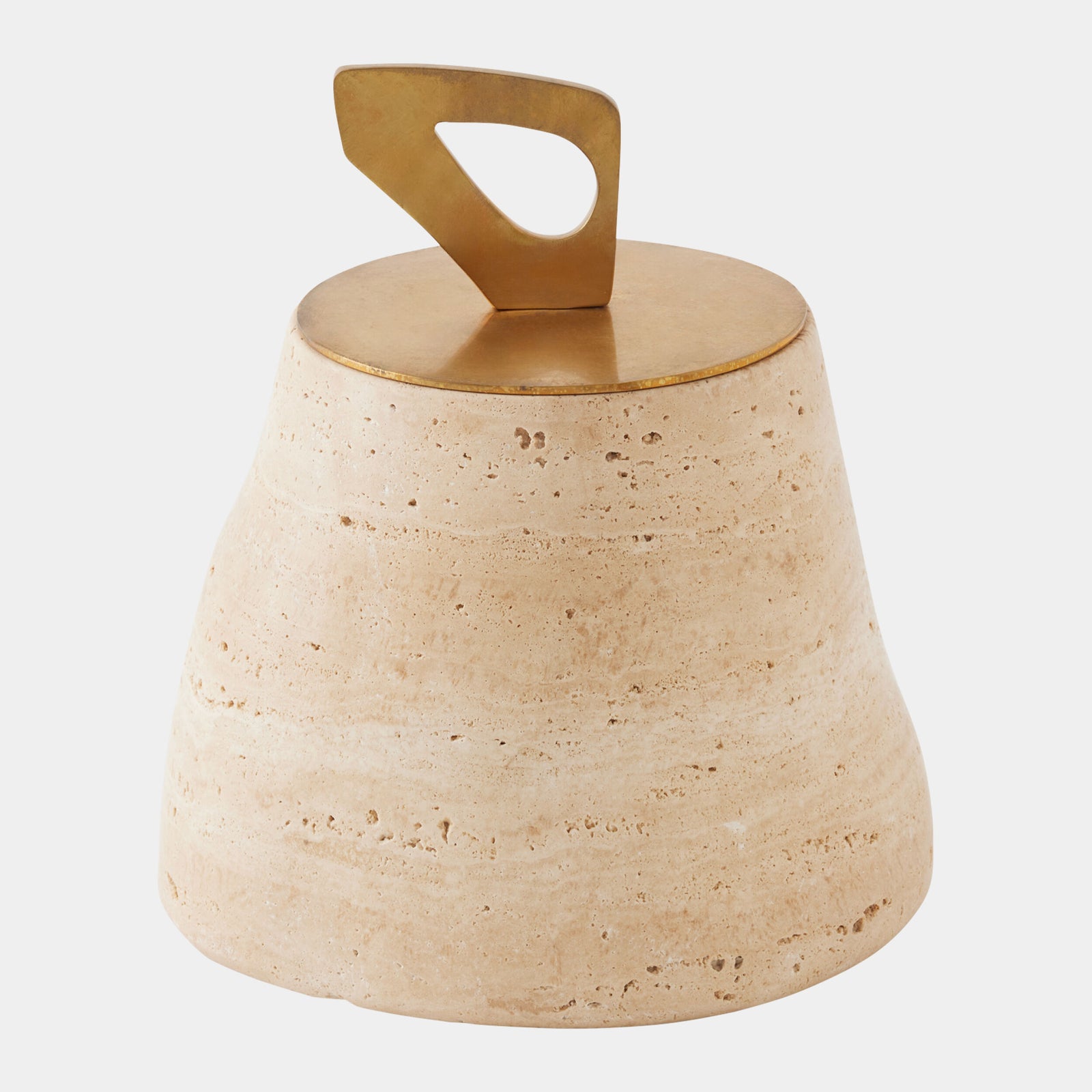 Bocal Lidded Pot-Travertine-Lg
