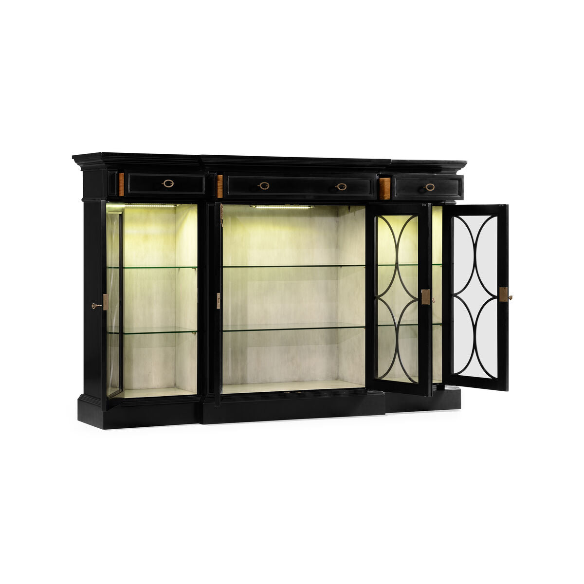 Four Door Breakfront Display Cabinet ( 495144-BLA )