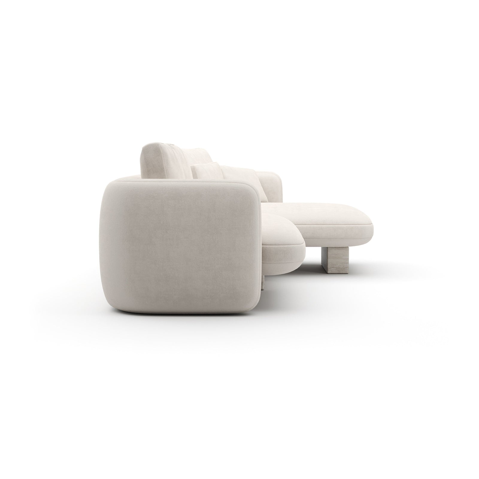 Overlap Right Chaise Sec Small Ecru
