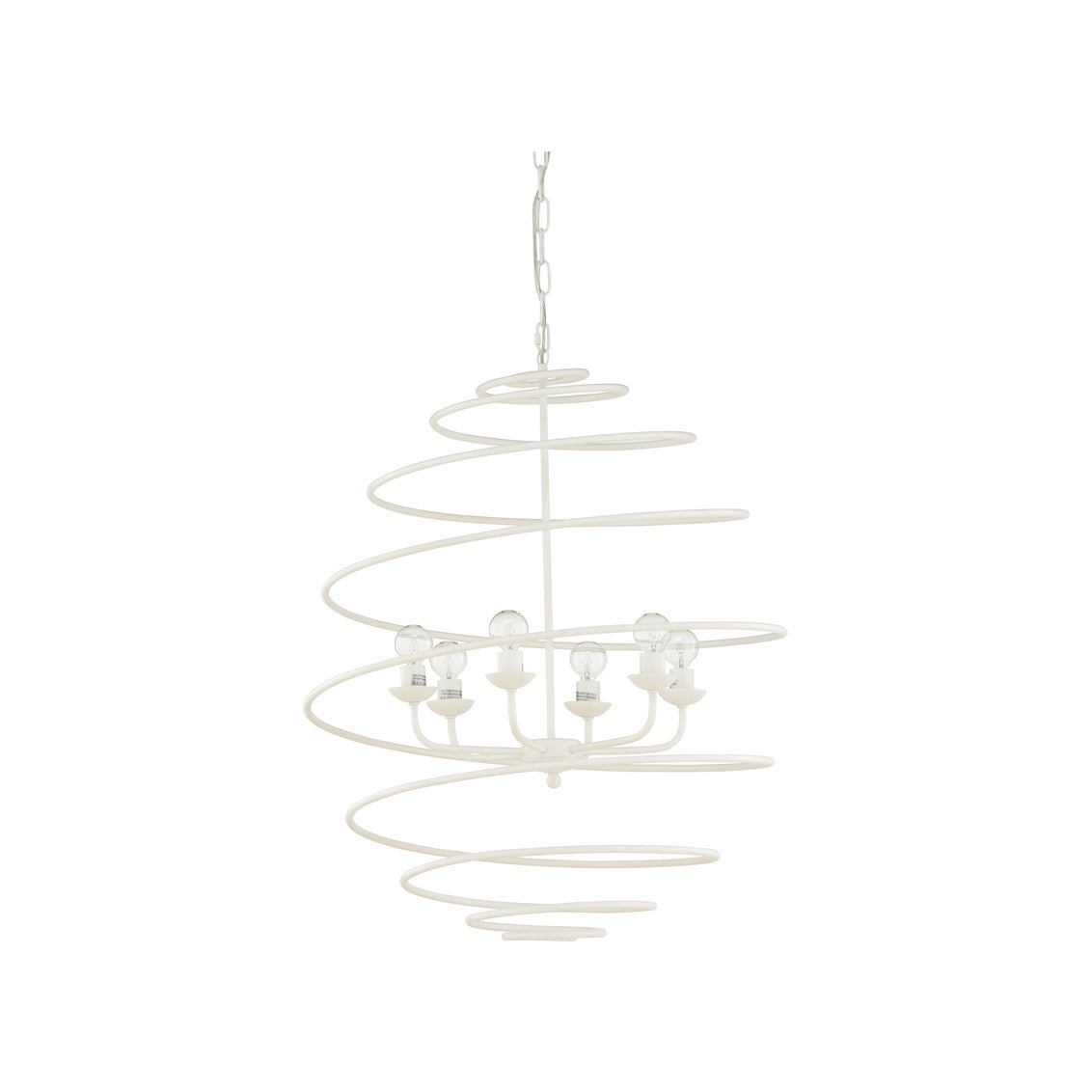 Spyral Chandelier - White in 29 / Metal - Chelsea House