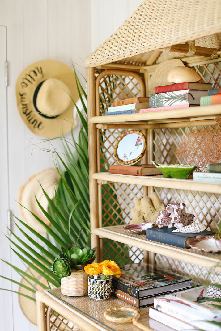 Brighton Etagere in 85h x 37w x 22d / Rattan - Chelsea House