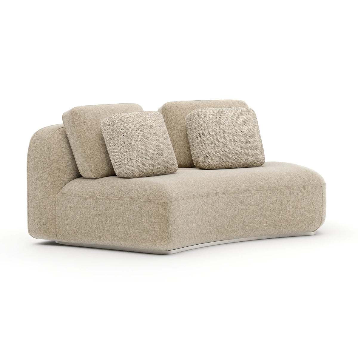 Sasso Raf Curved Armless Loveseat - Oatm