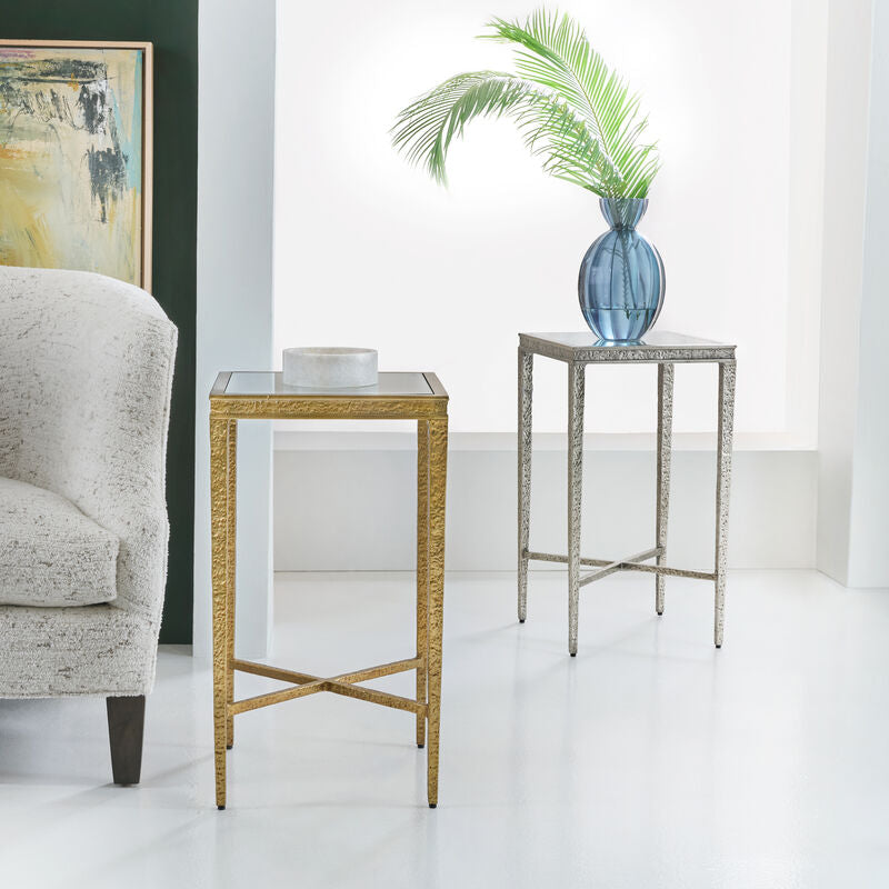 Texture Square Spot Table-Ant. Aluminum