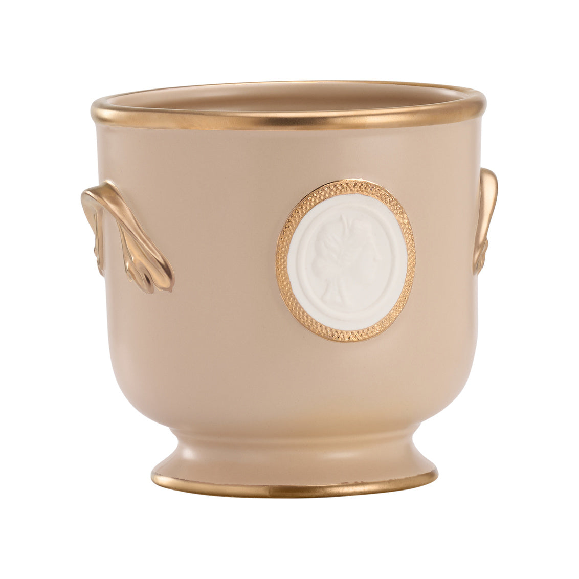 Intaglio Cachepot- Taupe