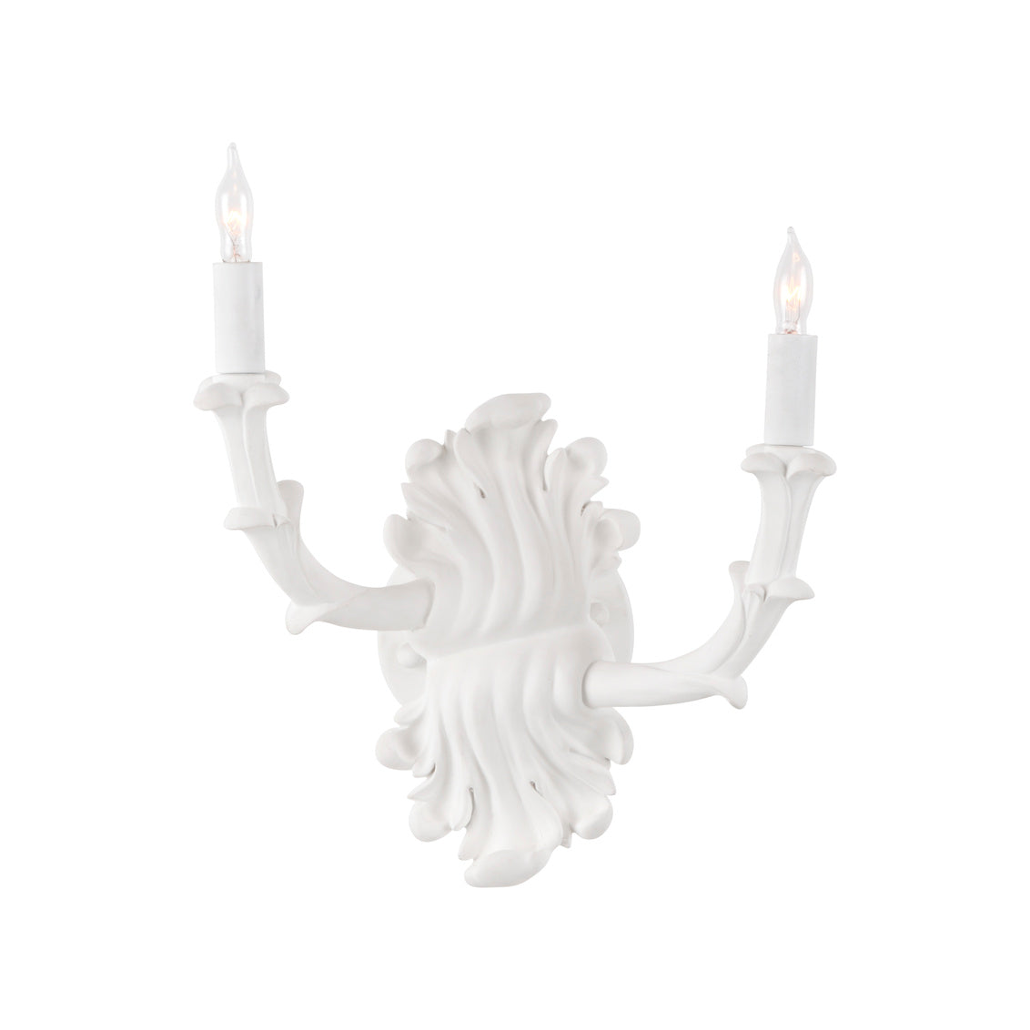 Roche Plaster Double Arm Sconce
