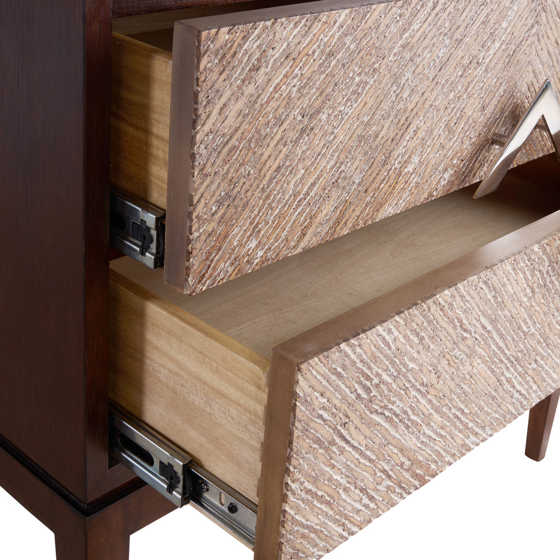 Vika Side Table in Dark Walnut/Polished Nickel / Wood - Chelsea House