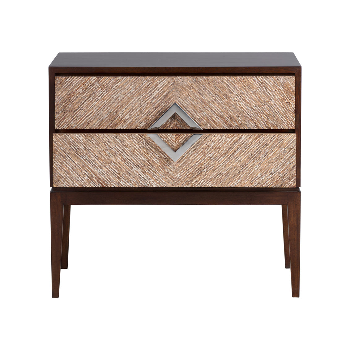 Vika Side Table in Dark Walnut/Polished Nickel / Wood - Chelsea House