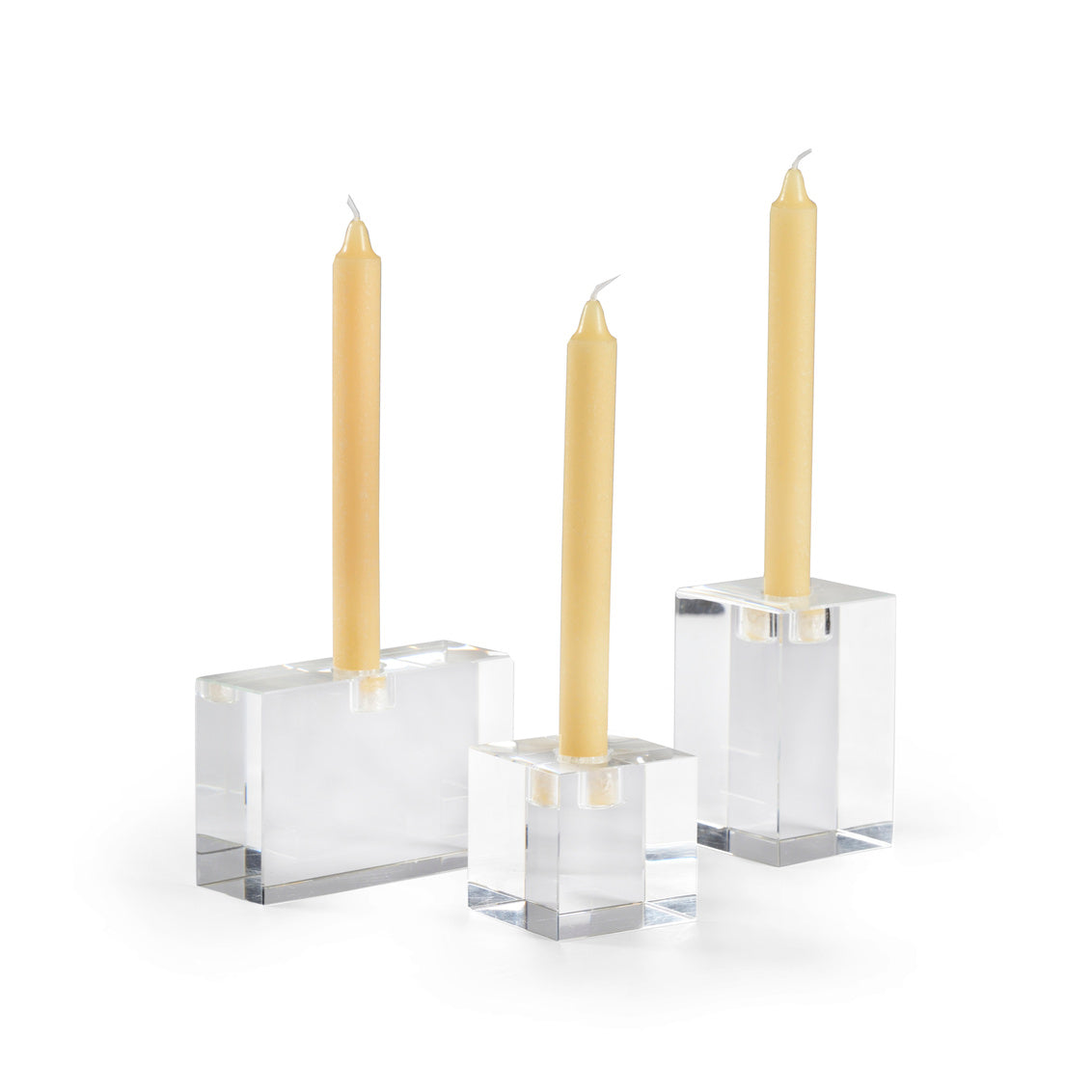 Trifoil Candlesticks (S3) in 4 / Crystal - Chelsea House